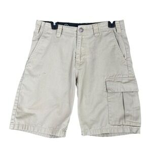 Volcom Shorts Mens 29 Beige Cargo 8.5" Bermuda Skater Streetwear Urban Punk‎ BMX
